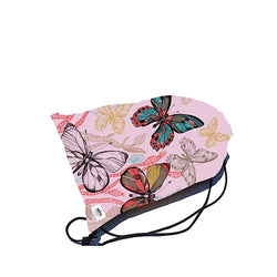 Swimbag - drawstring - Pink butterfly