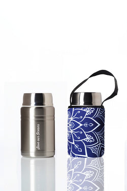 Foodie - insulated lunch container + carry cover - stainless steel - 500 ml - Mandala print