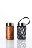 Foodie - insulated lunch container + carry cover - stainless steel - 500 ml -  Feather print