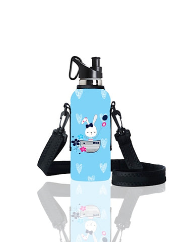 TRVLR by BBBYO carry cover for sippy bottle - with shoulder strap - 500 ml - Bunny print