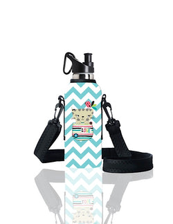TRVLR by BBBYO carry cover for sippy bottle - with shoulder strap - 500 ml - Puss Puss print