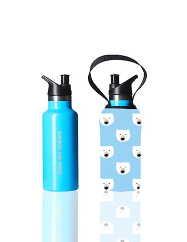 Sippy BBBYO Kids Traveller + carry cover - stainless steel - insulated -  500 ml - Polar print