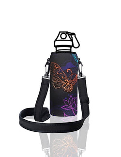 UNI TRVLR by BBBYO carry cover for Most Bottles - with shoulder strap - 500 ml/600 ml - Butterfly print