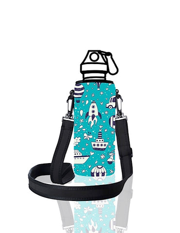 UNI TRVLR by BBBYO carry cover for Most Bottles - with shoulder strap - 500 ml/600 ml - Rocket print